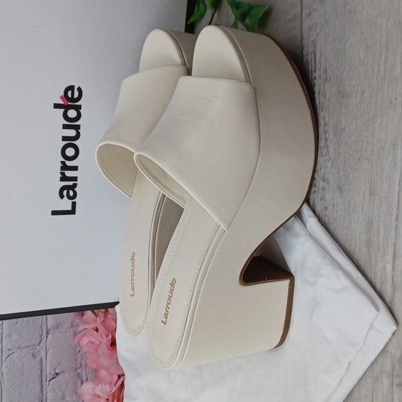 Larroude Miso Kid Skin Leather Platform Sandal NIB - Picture 5 of 10